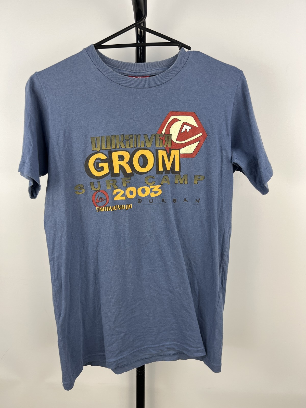 Quiksilver Grom Surf Camp 2003 Durban Blue Graphic T-Shirt 81cm