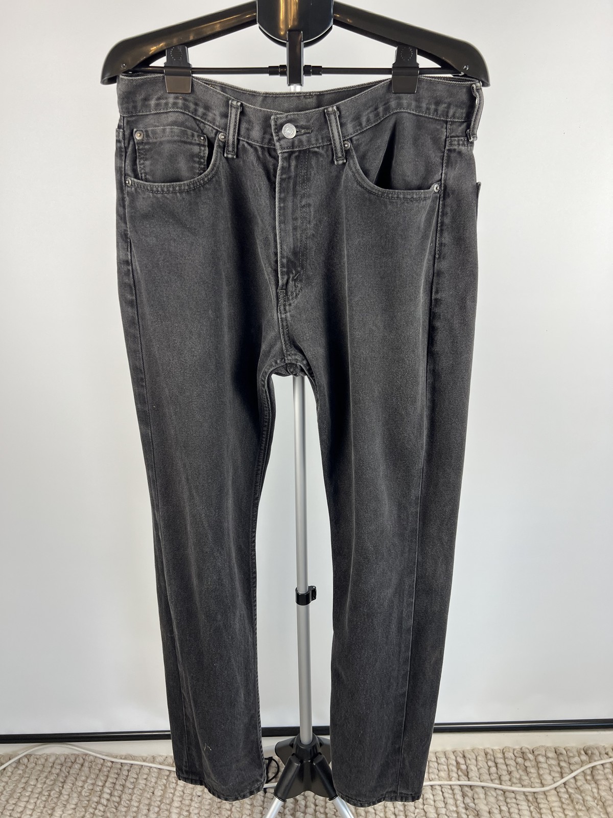 Levi's 505 Black Straight Leg Jeans W36 L34 100% Cotton